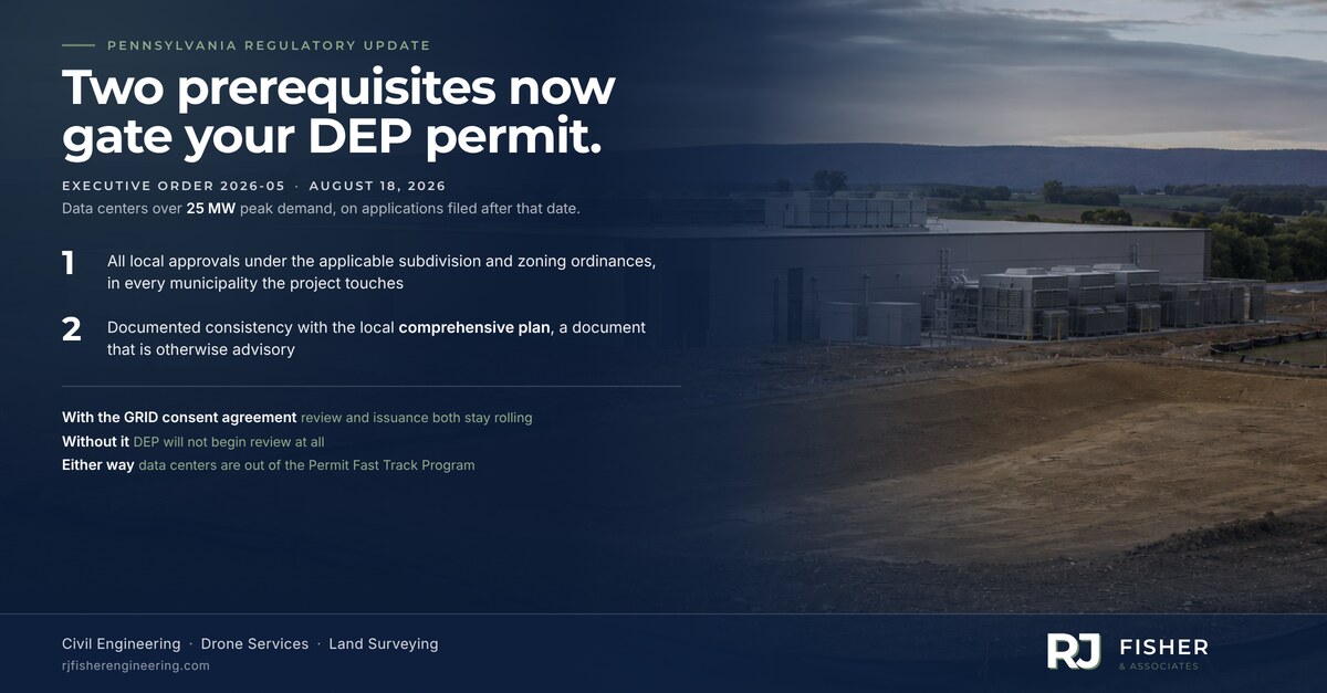 Executive Order 2026-05: two prerequisites now gate a DEP permit for data centers over 25 MW